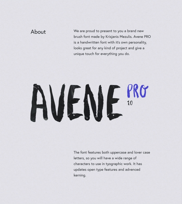 Avene PRO Extended brush font brush handwritten font - Krisjanis Mezulis wildtype.design vintage typeface unique best brush free font