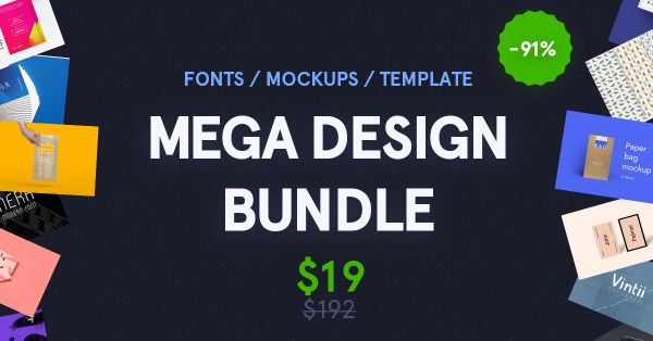 Mega design bundle wildones wildpicks wildtype fonts mockups templates freebie free bundle