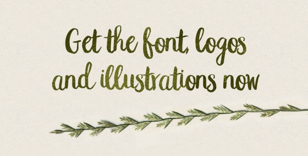 Peomy brush font freebie, extended typeface, logos, illustrations