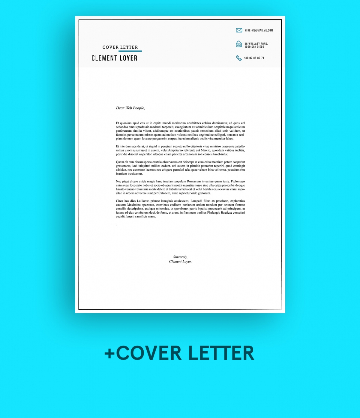 Precise Blue Resume + Letter  Template